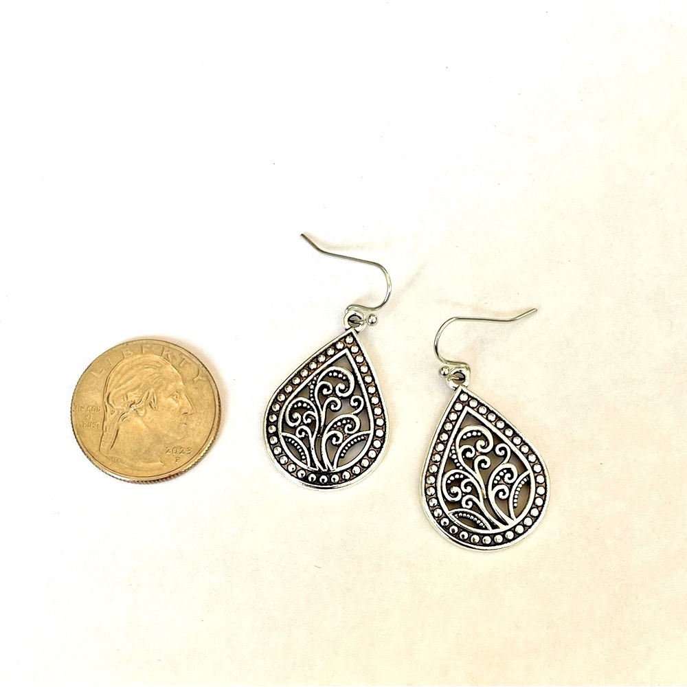 NWOT Bohemian Silver Alloy Earrings - Picture 2 of 4